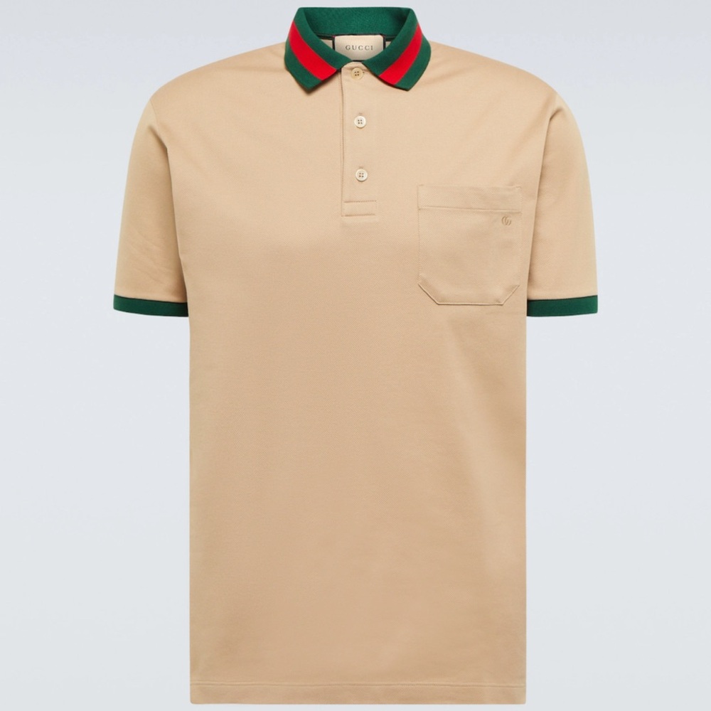 Authentic Gucci
Web-collar piqué polo shirt 3X